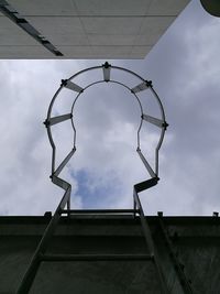 Low angle view of basketball hoop against sky