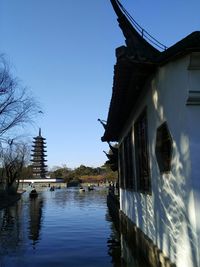 View of river with buildings in background