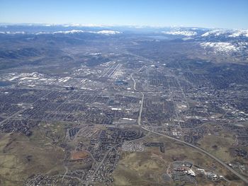 Aerial view of landscape against sky