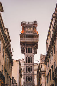 Low angle view of buildings against clear sky