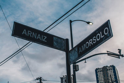 Low angle view of road sign