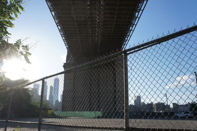 Low angle view of bridge against sky