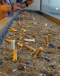 Close-up of cigarette smoking