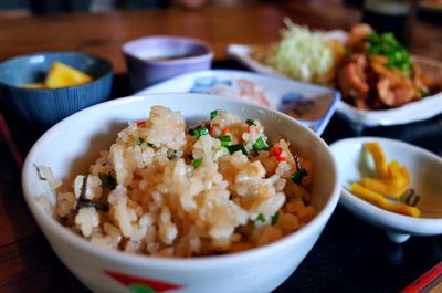 Close-up of meal served in plate