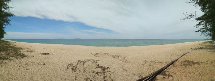 Scenic view of beach against sky