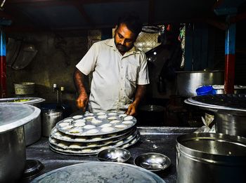 Man working in kitchen