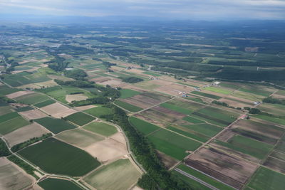 Aerial view of agricultural landscape