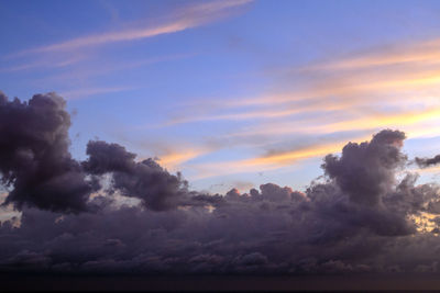 Low angle view of sky during sunset