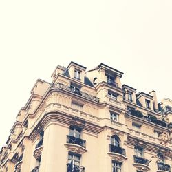 Low angle view of building against clear sky