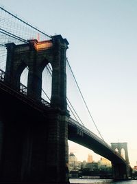 Low angle view of brooklyn bridge