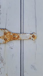 Close-up of rusty metal door