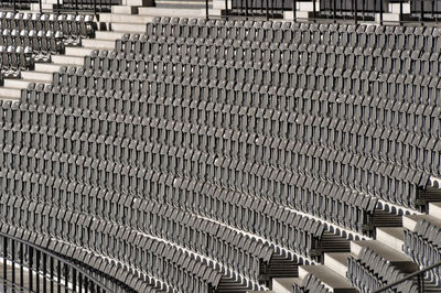 Close-up of seats in row in berlin's olympiastadion