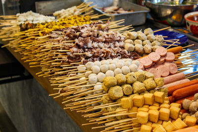 Vegetables for sale at market stall