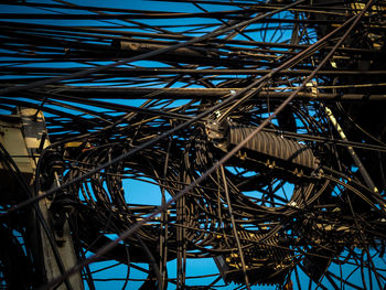 Low angle view of communications tower