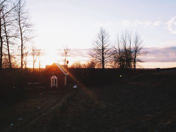 Scenic view of landscape at sunset