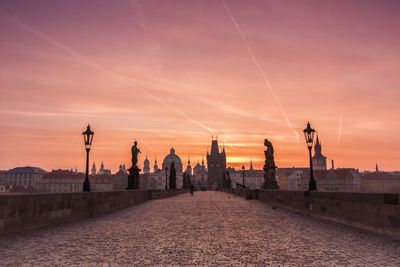 Street light at sunset