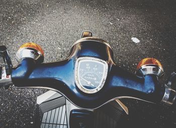 High angle view of bicycle on road