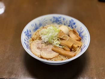 High angle view of meal served in bowl