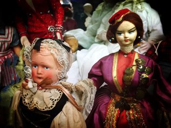 Dolls in colorful clothing