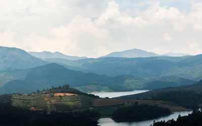 Scenic view of mountains against sky