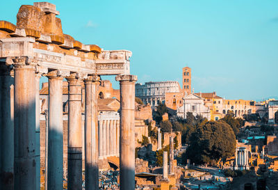 Old buildings in city against clear sky, rome