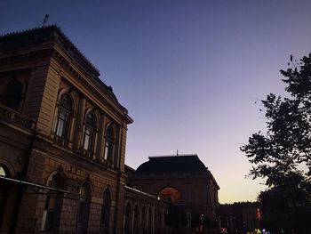 Low angle view of building against clear sky