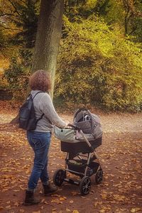 Full length rear view of man in park