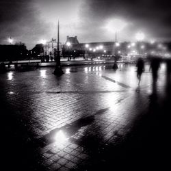 Illuminated city at night