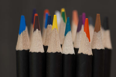 Close-up of multi colored pencils