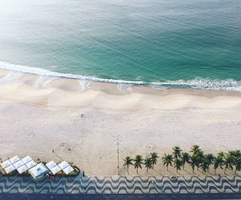 High angle view of beach and sea