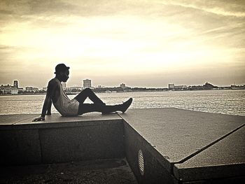 People standing on pier