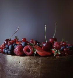 Close-up of berries on cake