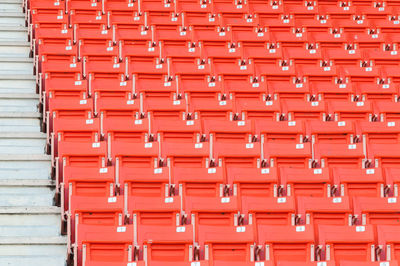 Full frame shot of red chairs