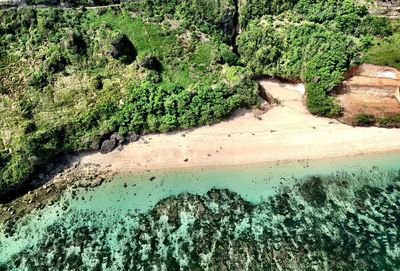 High angle view of land