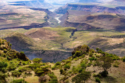 High angle view of valley