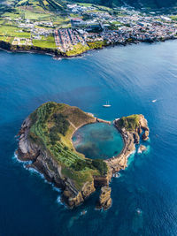 High angle view of beach