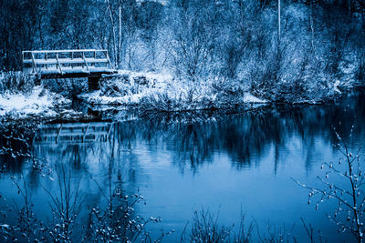 Scenic view of lake during winter