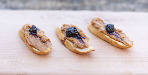 Close-up of food on cutting board