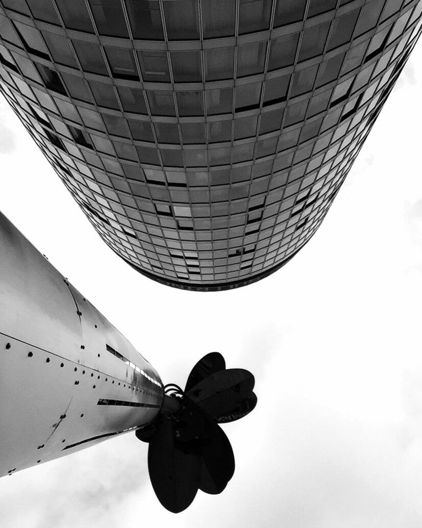 low angle view, sky, day, no people, airplane, outdoors