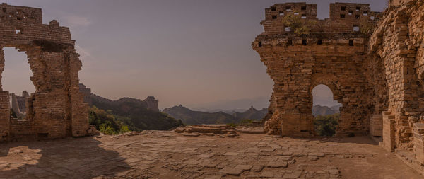 Old ruins of fort against clear sky