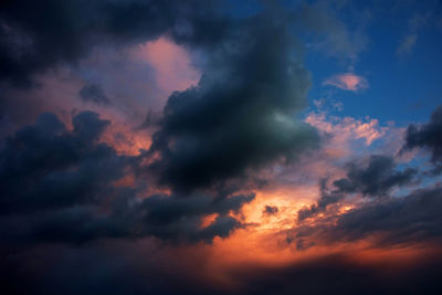 Low angle view of dramatic sky