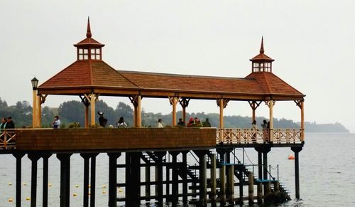 View of pier against clear sky