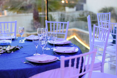 Close-up of empty dining table