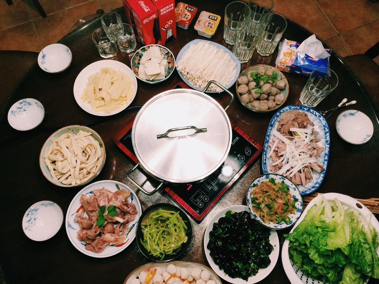 high angle view, variation, indoors, food and drink, still life, freshness, large group of objects, food, abundance, table, choice, arrangement, plate, multi colored, directly above, no people, ready-to-eat, indulgence, sweet food, bowl