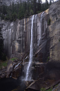 Scenic view of waterfall