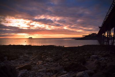 Scenic view of sea during sunset