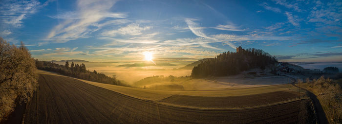 Panoramic view of landscape against sky