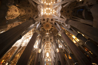 Low angle view of illuminated ceiling