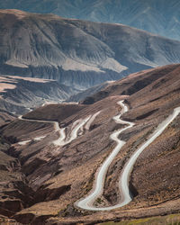 High angle view of mountain road