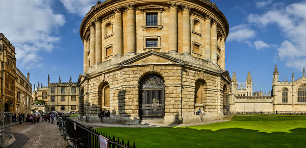 Low angle view of historic building against sky